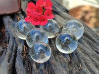 Polished Mini Clear Crystal Balls - Sold Per Item - From Madagascar