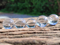 Polished Mini Clear Crystal Balls - Sold Per Item - From Madagascar