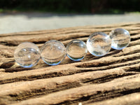 Polished Mini Clear Crystal Balls - Sold Per Item - From Madagascar