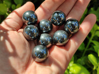 Polished Mini Silver Hematite Sphere-Balls - Sold Per Item - From China