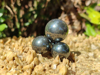 Polished Mini Silver Hematite Sphere-Balls - Sold Per Item - From China