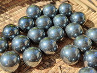 Polished Mini Silver Hematite Sphere-Balls - Sold Per Item - From China