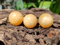 Polished Mini Honey Aragonite Sphere-Balls - Sold Per Item - From Ais-Ais Namibia