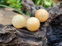 Polished Mini Honey Aragonite Sphere-Balls - Sold Per Item - From Ais-Ais Namibia