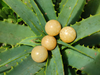 Polished Mini Honey Aragonite Sphere-Balls - Sold Per Item - From Ais-Ais Namibia