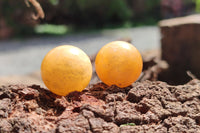 Polished Mini Honey Aragonite Sphere-Balls - Sold Per Item - From Ais-Ais Namibia