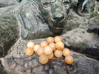 Polished Mini Honey Aragonite Sphere-Balls - Sold Per Item - From Ais-Ais Namibia