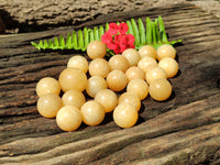 Polished Mini Honey Aragonite Sphere-Balls - Sold Per Item - From Ais-Ais Namibia