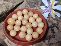 Polished Mini Honey Aragonite Sphere-Balls - Sold Per Item - From Ais-Ais Namibia