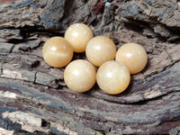 Polished Mini Honey Aragonite Sphere-Balls - Sold Per Item - From Ais-Ais Namibia