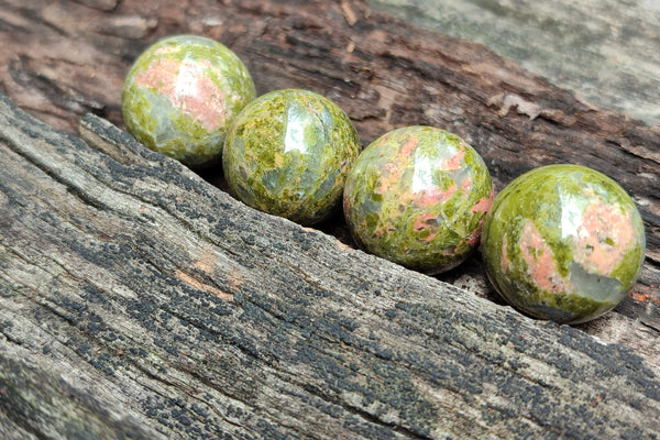 Polished Mini Unakite Sphere-Balls - Sold Per Item - From Messina, South Africa