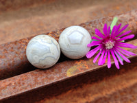 Polished Mini White Ocean Jasper Sphere-Balls - Sold Per Item - From Madagascar