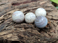 Polished Mini White Ocean Jasper Sphere-Balls - Sold Per Item - From Madagascar