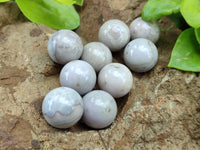 Polished Mini White Ocean Jasper Sphere-Balls - Sold Per Item - From Madagascar