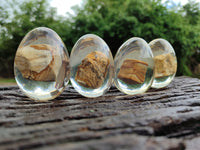 Polished Namibian Desert Picture Stone Jasper Eggs In Resin Egg  - Sold Per Item - From Ais-Ais Namibia