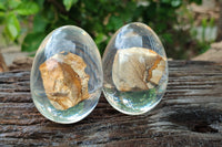 Polished Namibian Desert Picture Stone Jasper Eggs In Resin Egg  - Sold Per Item - From Ais-Ais Namibia