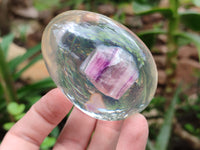 Polished Watermelon Fluorite Egg In Resin - Sold Per Item - From Uis, Namibia