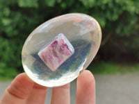 Polished Watermelon Fluorite Egg In Resin - Sold Per Item - From Uis, Namibia