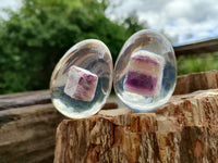 Polished Watermelon Fluorite Egg In Resin - Sold Per Item - From Uis, Namibia