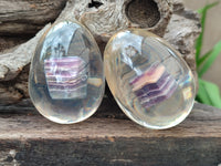 Polished Watermelon Fluorite Egg In Resin - Sold Per Item - From Uis, Namibia