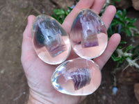 Polished Watermelon Fluorite Egg In Resin - Sold Per Item - From Uis, Namibia