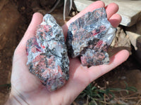 Natural Rhodonite Cobbed Specimens x 6 From Zimbabwe