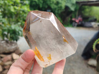 Polished Smokey Amethyst Window Quartz Points x 3 From Akansobe, Madagascar