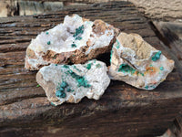 Natural Ball Malachite On Quartz Matrix Specimens x 3 From Kambove, Congo