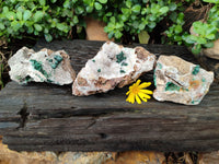 Natural Ball Malachite On Quartz Matrix Specimens x 3 From Kambove, Congo