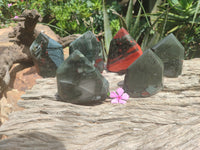 Polished Bloodstone Points x 6 From Swaziland