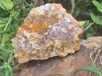 Natural Limonite Quartz Clusters x 3 From Zambia