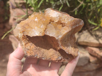 Natural Limonite Quartz Clusters x 3 From Zambia