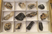 Natural Black Tourmaline With Quartz Specimens x 12 From Zimbabwe