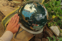 Hand Made Mixed Gemstone World Globe x 1 From China