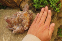 Natural Red Hematoid Quartz Clusters x 2 From Karoi, Zimbabwe