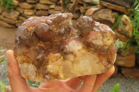 Natural Red Hematoid Quartz Clusters x 2 From Karoi, Zimbabwe