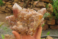 Natural Red Hematoid Quartz Clusters x 2 From Karoi, Zimbabwe