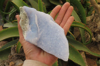 Natural Blue Lace Agate Specimens x 3 From Malawi