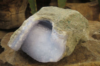 Natural Blue Lace Agate Specimens x 3 From Malawi