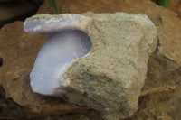 Natural Blue Lace Agate Specimens x 3 From Malawi