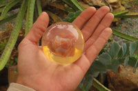 Polished Carnelian Agate in PVC Resin Paperweight Spheres - sold per item - From Madagascar