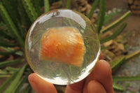 Polished Carnelian Agate in PVC Resin Paperweight Spheres - sold per item - From Madagascar