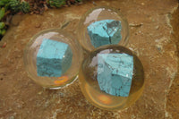 Polished Cobbed Blue Howlite in PVC Resin Paperweight Spheres - sold per item - From Zimbabwe