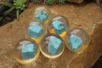 Polished Cobbed Blue Howlite in PVC Resin Paperweight Spheres - sold per item - From Zimbabwe