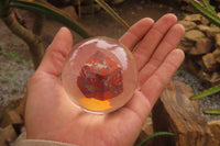 Polished Red Brecciated Jasper in PVC Resin Paperweight Spheres - sold per item - From South Africa