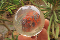 Polished Red Brecciated Jasper in PVC Resin Paperweight Spheres - sold per item - From South Africa