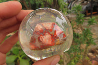 Polished Red Brecciated Jasper in PVC Resin Paperweight Spheres - sold per item - From South Africa