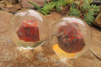 Polished Red Brecciated Jasper in PVC Resin Paperweight Spheres - sold per item - From South Africa