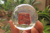 Polished Red Brecciated Jasper in PVC Resin Paperweight Spheres - sold per item - From South Africa