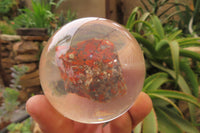 Polished Red Brecciated Jasper in PVC Resin Paperweight Spheres - sold per item - From South Africa